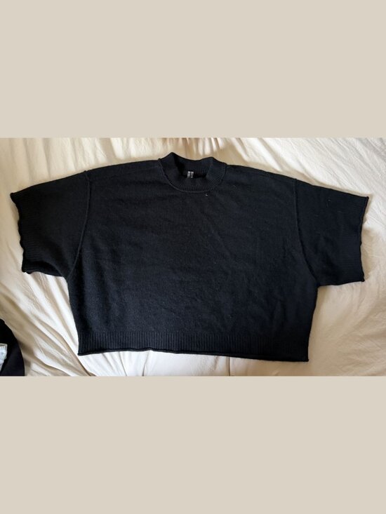 Anthropologie Sweaters - Anthropologie The Cashmere Collection Black Short Sleeve Mock Neck Sweater 1X